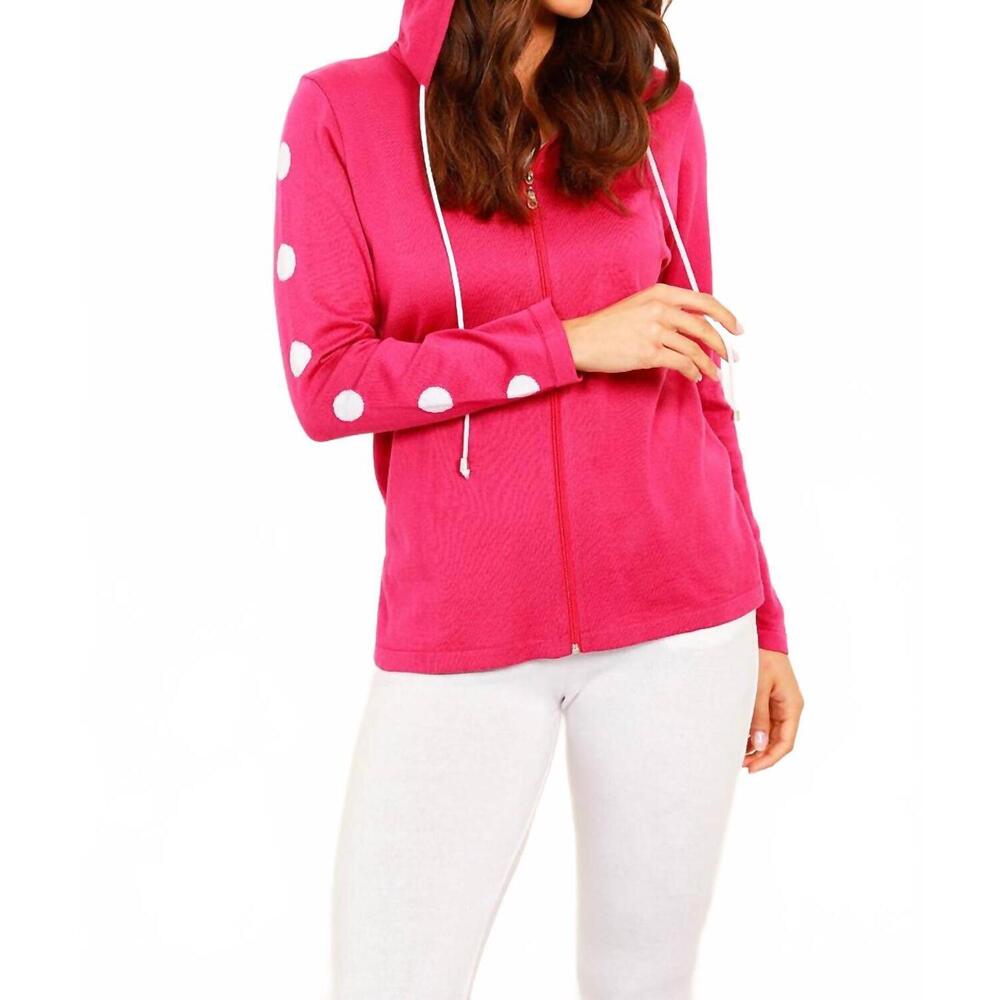 NEW ANGEL APPAREL dot hoodie in pink white